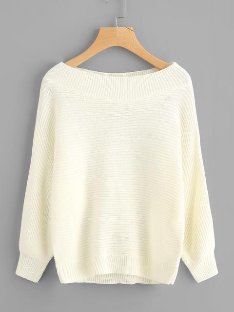 Boat Shoulder Knit Sweater