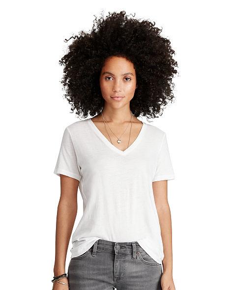 Cotton Jersey V-neck Tee