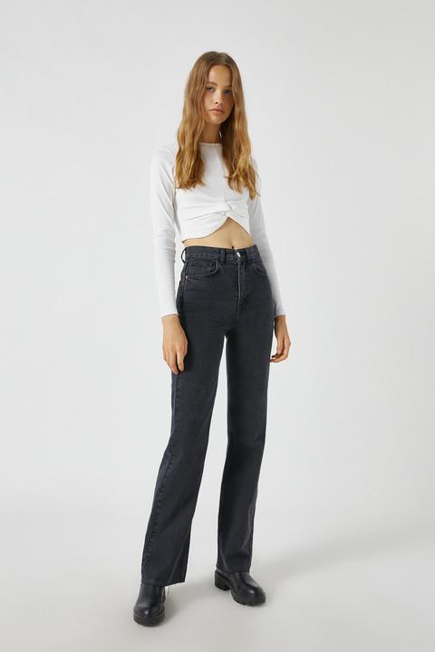 Jeans Rectos High Waist Negros