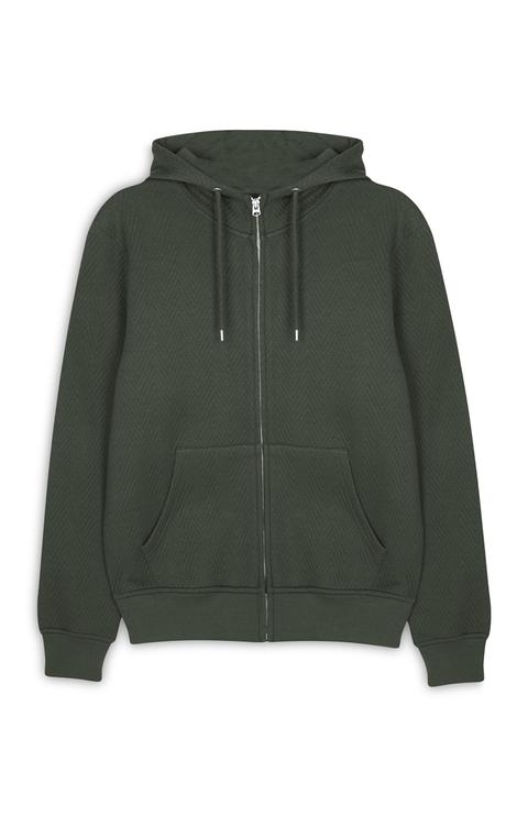 Sudadera Verde Con Capucha Y Cremallera