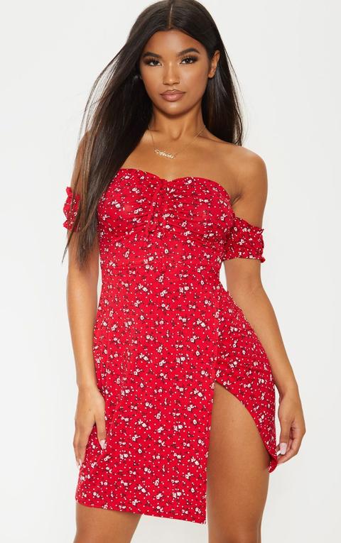 red floral ditsy dress