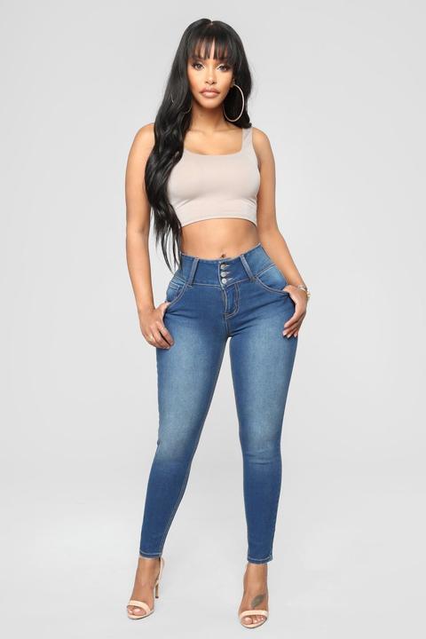 Out With The Girls High Rise Jeans Medium Blue Wash From Fashion Nova On 21 Buttons