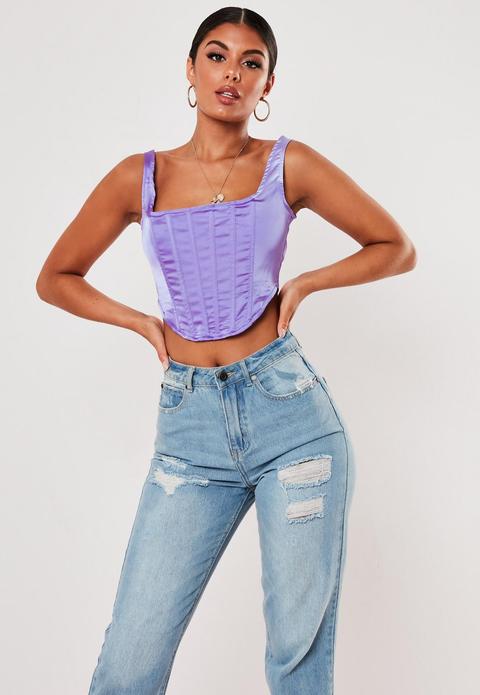 Lilac Satin Corset Top