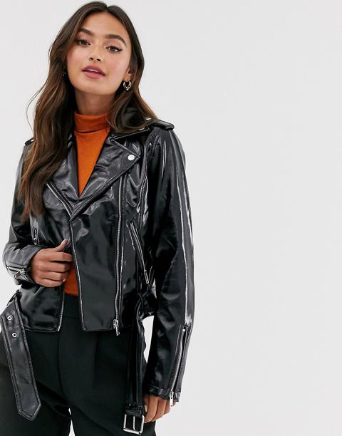 Glamorous Pu Biker Jacket-black