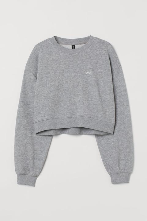 Sudadera Cropped - Gris
