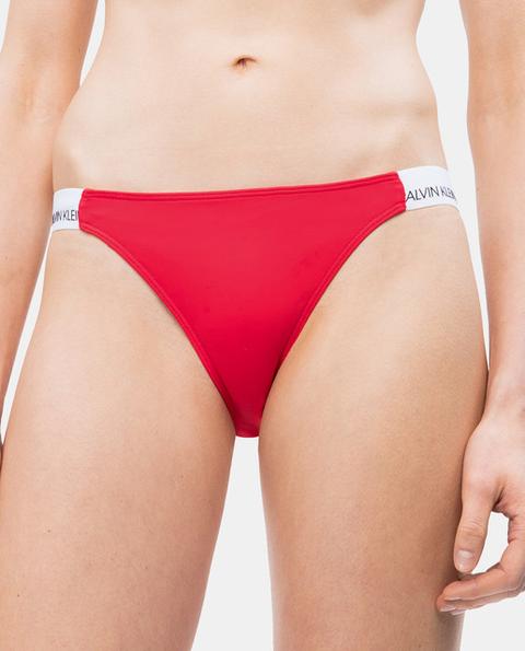 Calvin Klein - Braga De Bikini Rojo Con Logo