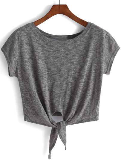 T-shirt Crop Annodata Grigio