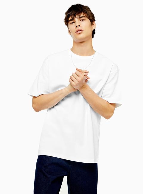Mens White Oversized Pocket T-shirt 