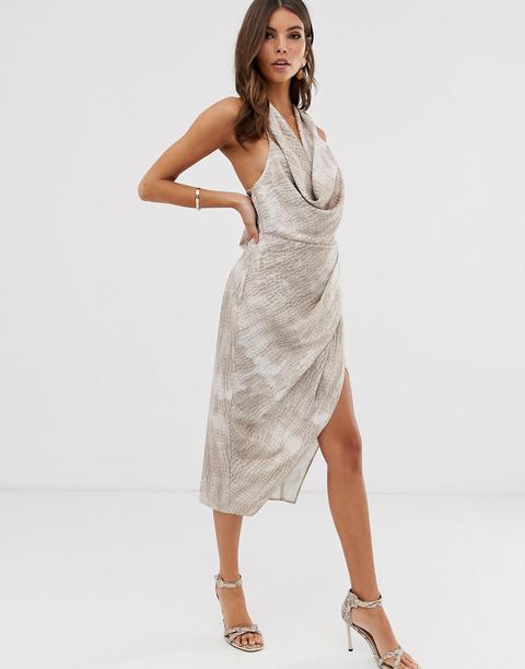 satin drape dress