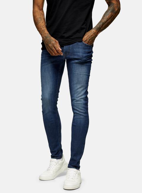 Mens Lee Malone Dark Del Rey Dark Blue Skinny Fit Jeanss, Blue