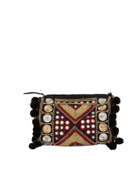 Bolso Pompones Y Beads