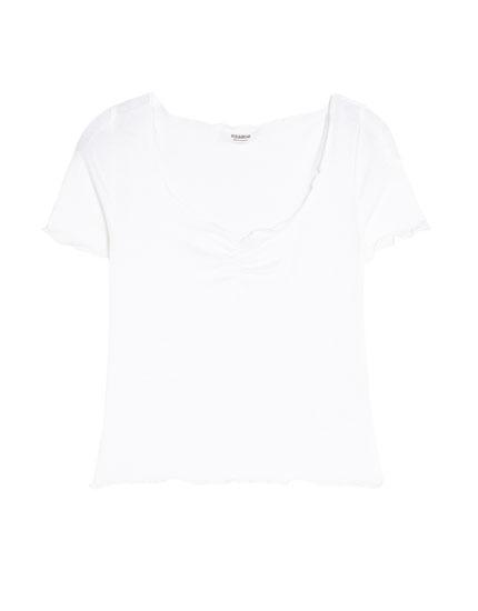 Basic-shirt Mit Raffung