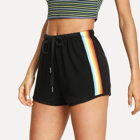 Shorts Con Coulisse Laterali A Righe