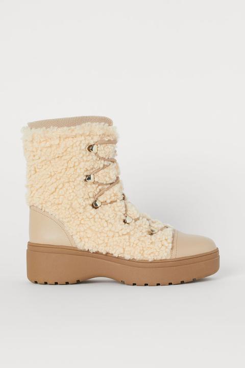 Bottines En Peluche - Beige