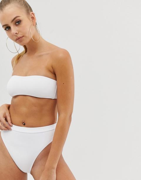 Braguitas De Bikini Blancas De Talle Alto Mix And Match De Missguided-blanco