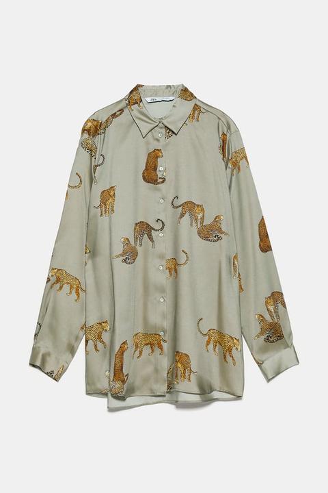 leopard print shirt zara