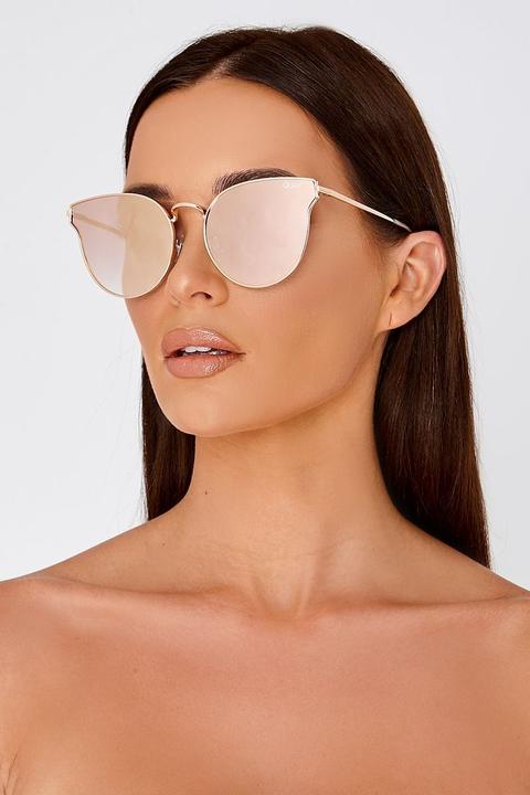 Rose/gold Sunglasses - Quay All My Love Rose Gold Catseye Sunglasses