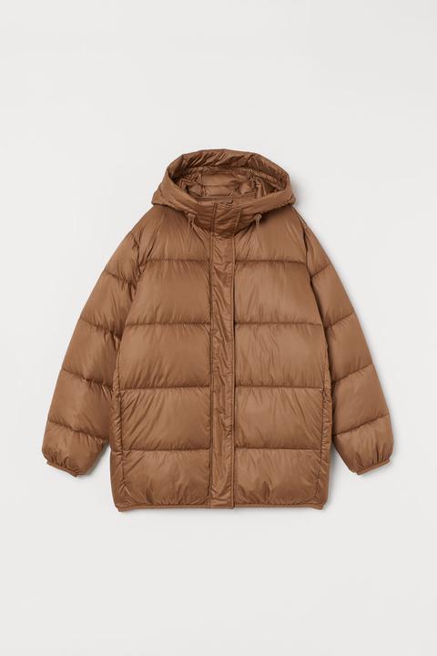 Chaqueta Acolchada Con Capucha - Beis