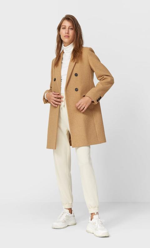 Stradivarius Manteau Style Caban À Double Boutonnage Femme Pierre L