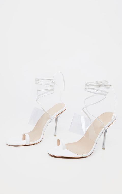 white and clear heels