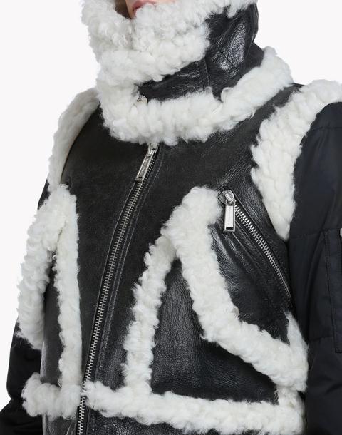 Shearling-trimmed Leather Jacket