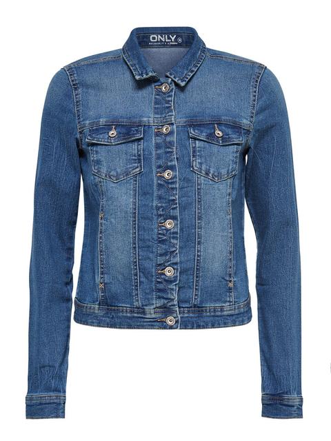 Only Short Denim Jacket Women Blue