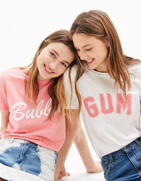 Camiseta Texto Bubble/gum