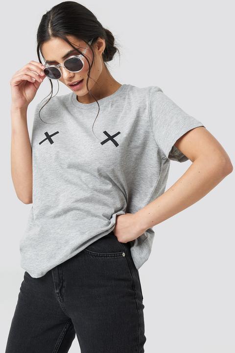 Na-kd Double X Tee - Grey