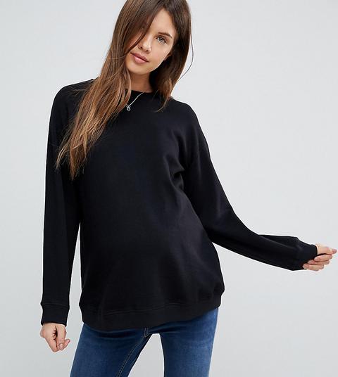 Asos Design Maternity - Ultimate - Felpa Nera - Nero