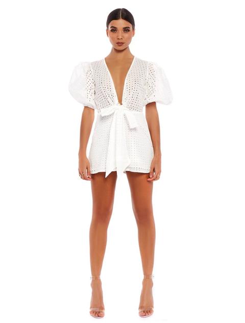 puff sleeve playsuit