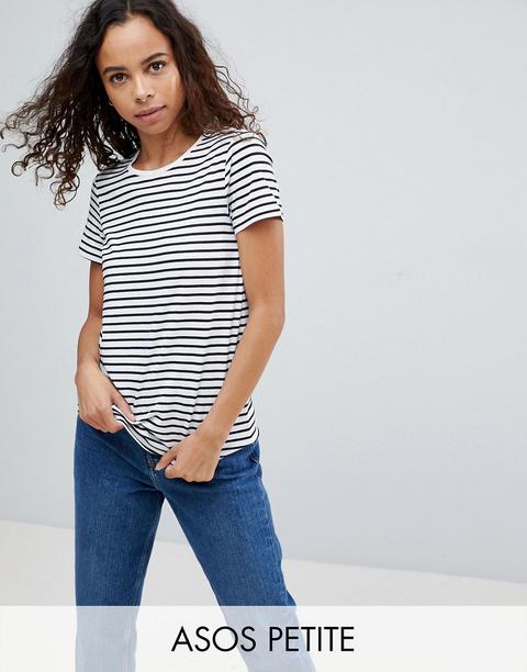 Asos Petite - T-shirt Girocollo A Righe - Multicolore