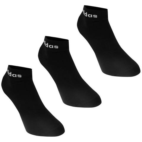 Adidas 3 Pack Ankle Socks Mens - Black/white