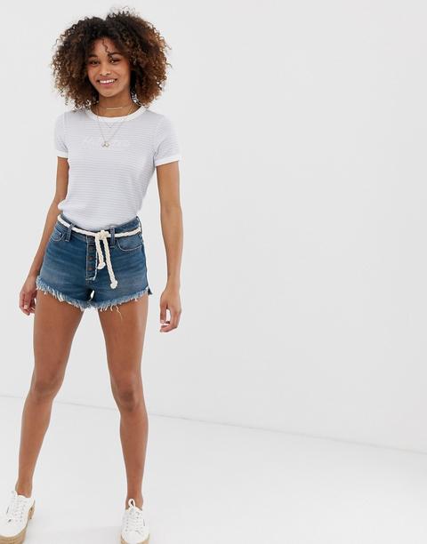 Hollister - Mom Shorts Di Jeans - Navy