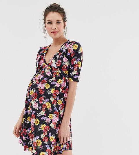 Bluebelle Maternity - Vestito Skater A Portafoglio Con Stampa Floreale - Multicolore