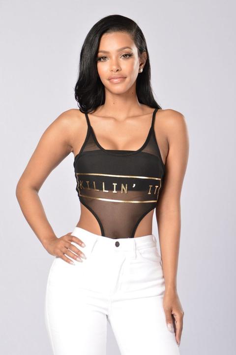 Straight Killin' It Bodysuit - Black