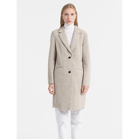 Heathered Wool Blend Coat