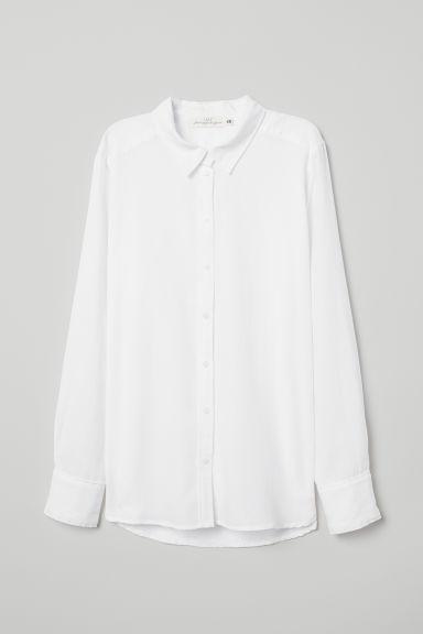 H & M - Camisa De Algodón - Blanco