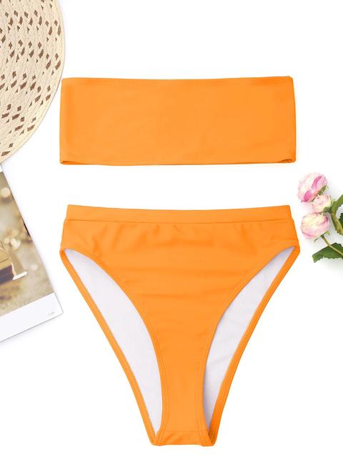 Bikini A Fascia Con Taglio Alto Orange White Lake Blue Pink Red