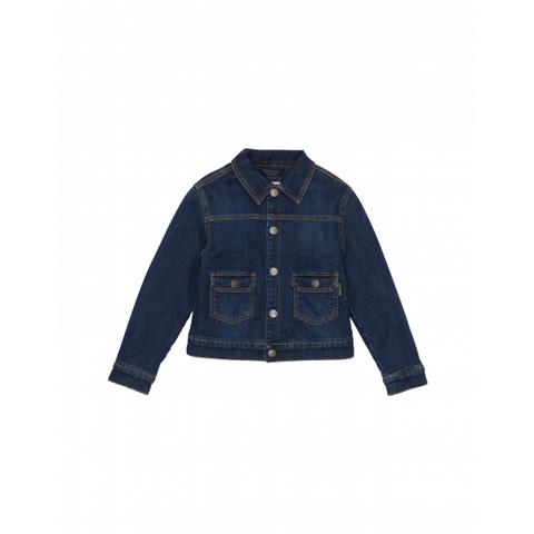 Denim Jacket With Italian Logo Embroidery