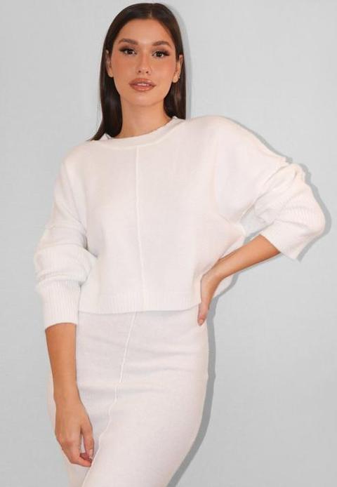 Missguided white outlet jumper