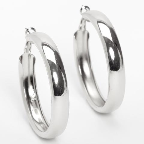 Claire's Silver 50mm Tube Hoop Earrings