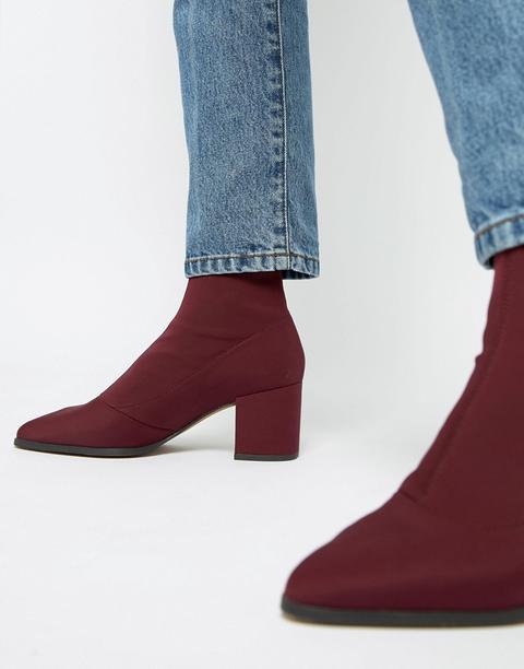 Asos Design Rally Heeled Sock Boots - Red