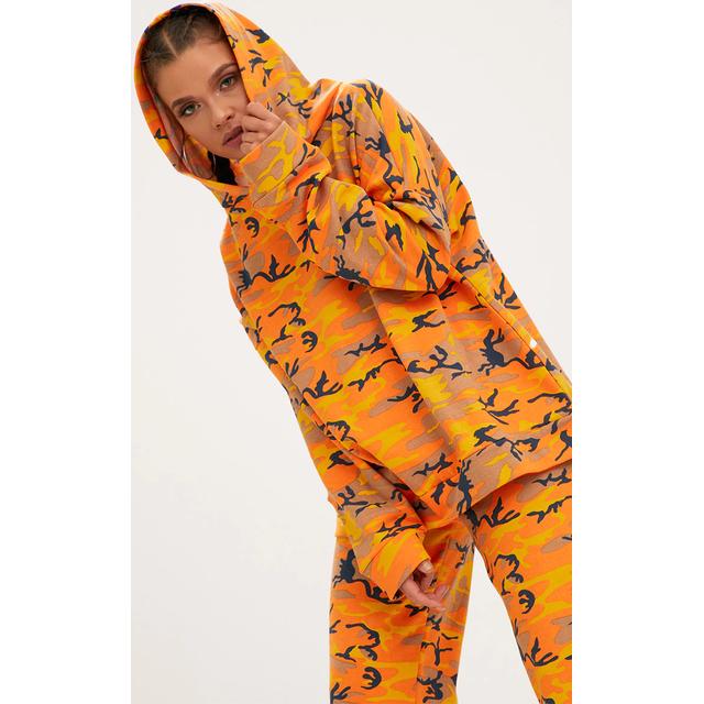 orange camouflage hoodie