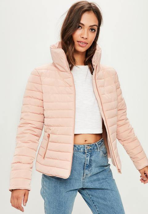 Pink Puffer Jacket, Beige