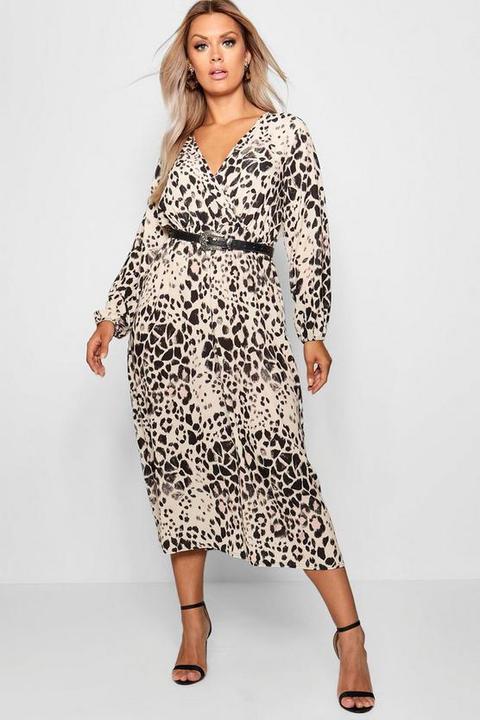 Plus Leopard Midi Dress