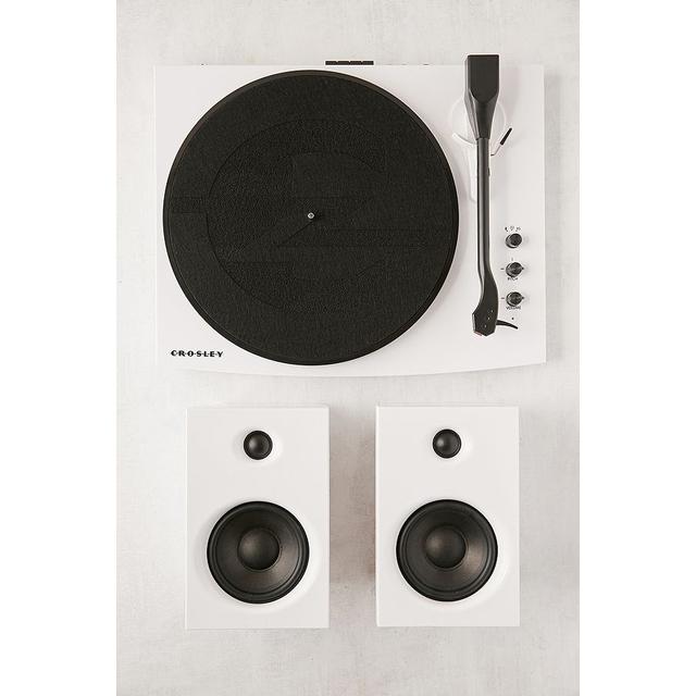 white bluetooth record player