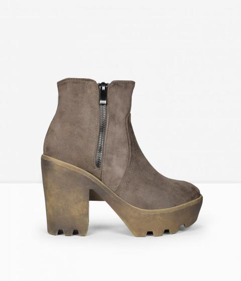 Botines Taupe Con Plataforma