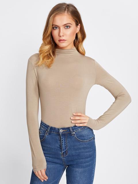 High Neck Long Sleeve T-shirt