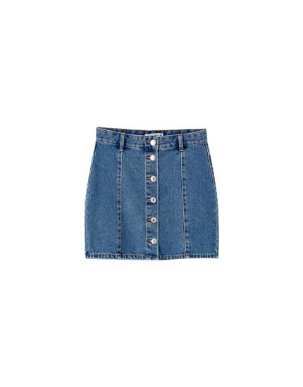 Falda Denim Botones