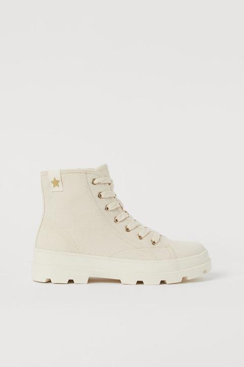 Bottines En Toile De Coton - Beige